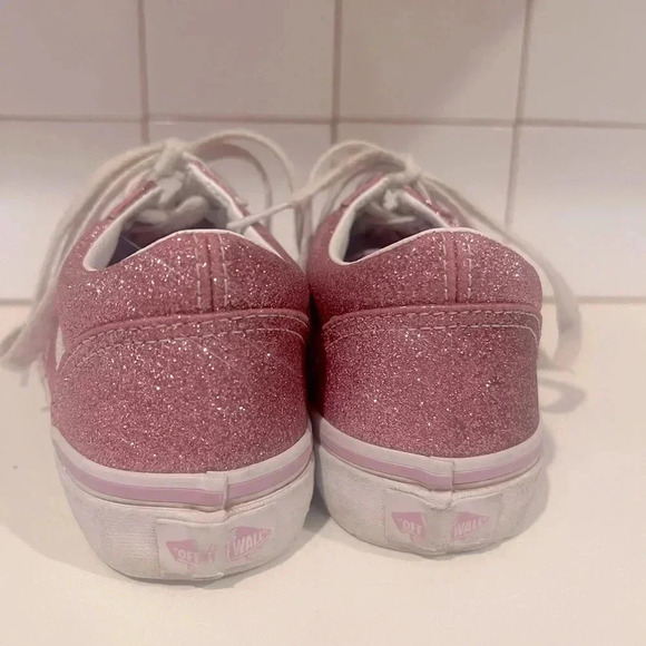 Vans Kids Old Skool Glitter Sparkly Lilac Pink Size 3 (kids) worn twice! EUC - Picture 4 of 6